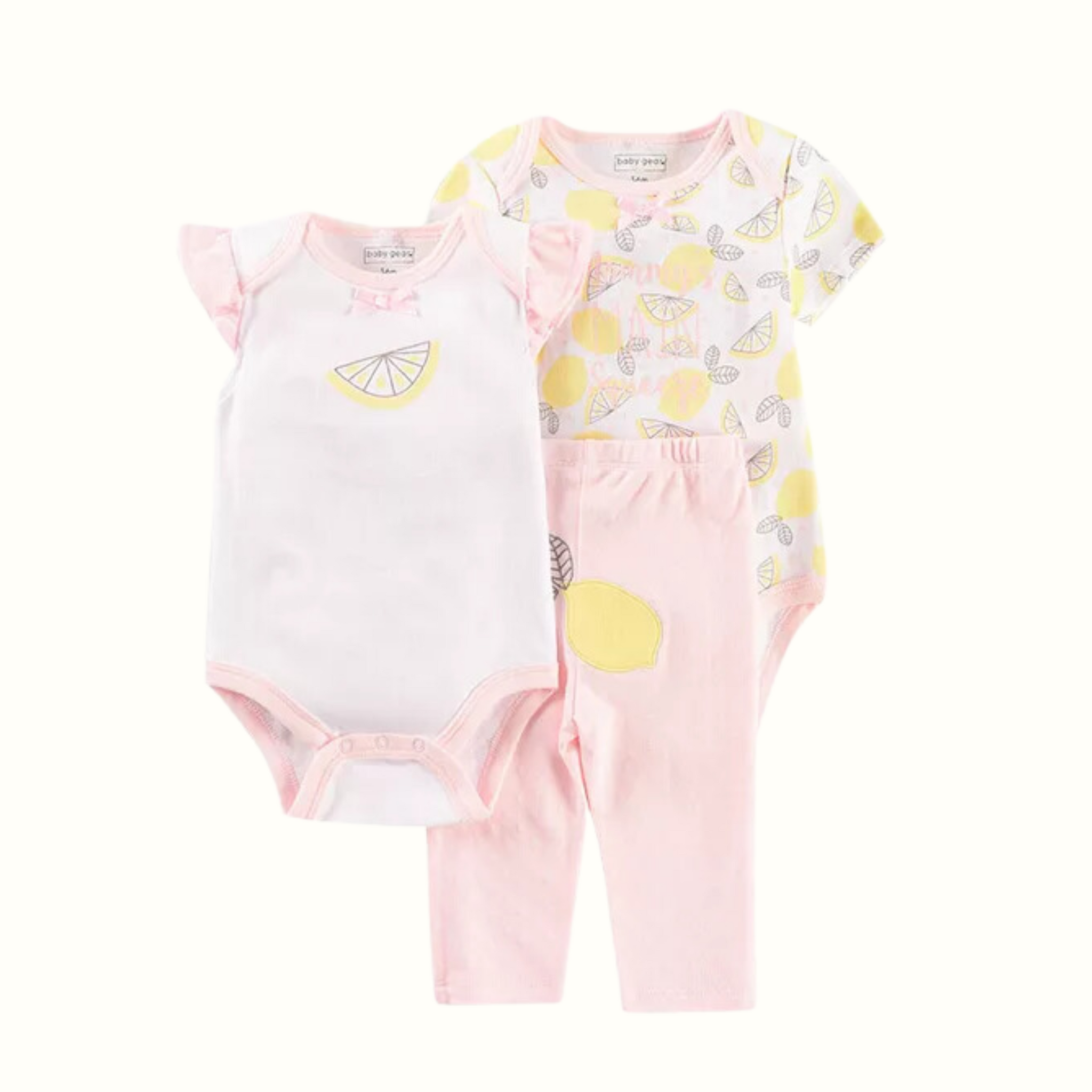 3pc Lemon Bodysuit Pants Set