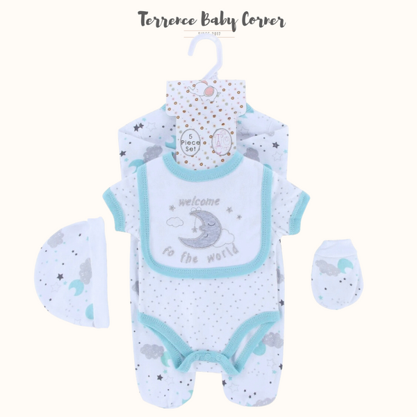 5pc Newborn Baby Boy Clothes Cotton Set