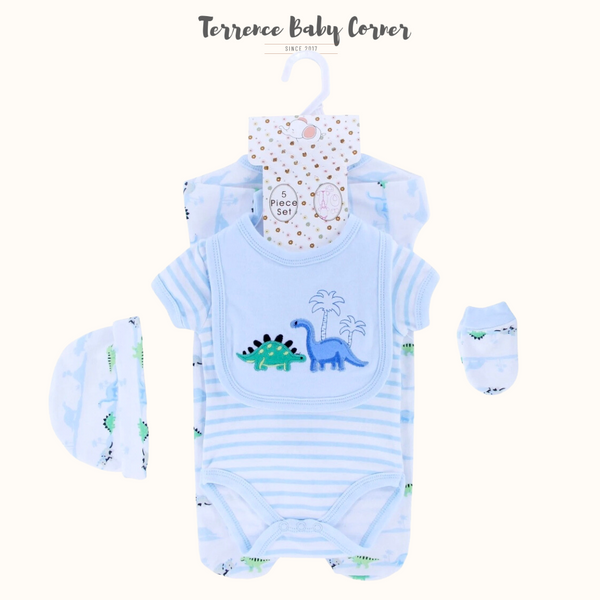 5pc Newborn Baby Boy Clothes Cotton Set