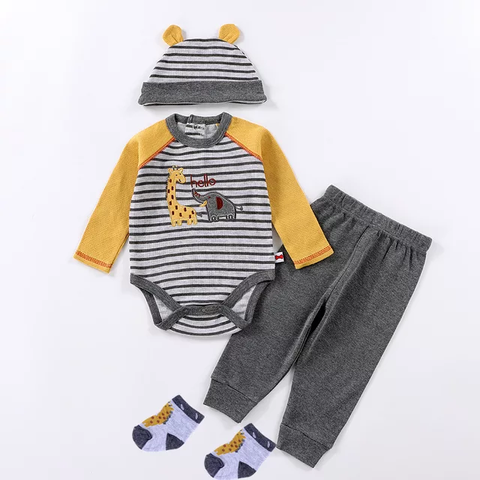 4piece Giraffe Infant Clothes Value Set