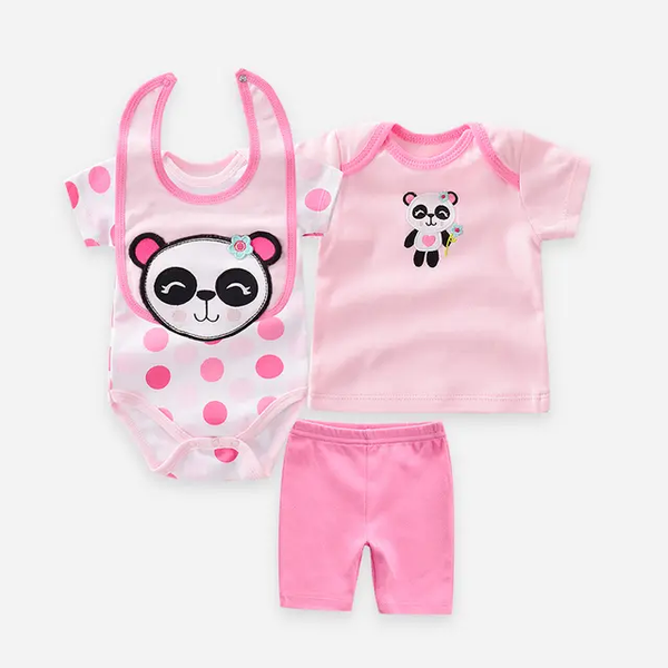 4pc Panda Infant Girl Clothes Value Set