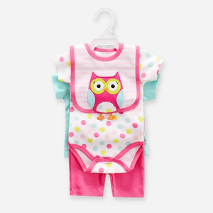 4piece Owl Baby Girl Value Clothes