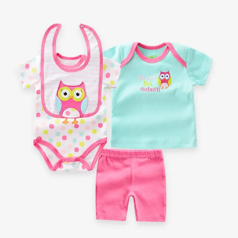 4piece Owl Baby Girl Value Clothes