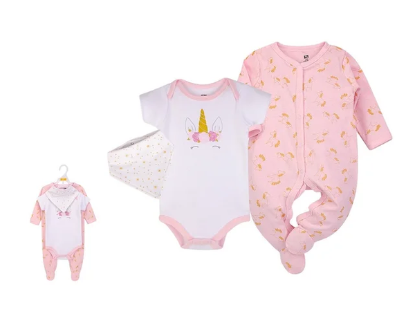 Unicorn 3-piece Frogsuit Bodysuit with Bibdana Set