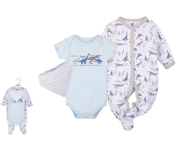 Dinosaur 3pc Frogsuit Bodysuit Bibdana Set