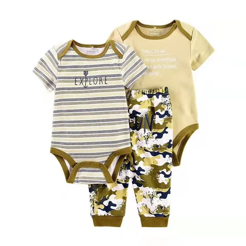 3pc Explore Camouflage Bodysuit Pants Set