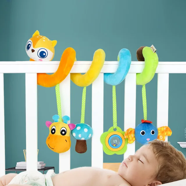 Stroller Baby Crib Spiral Sensory Mobile Rattle Toys