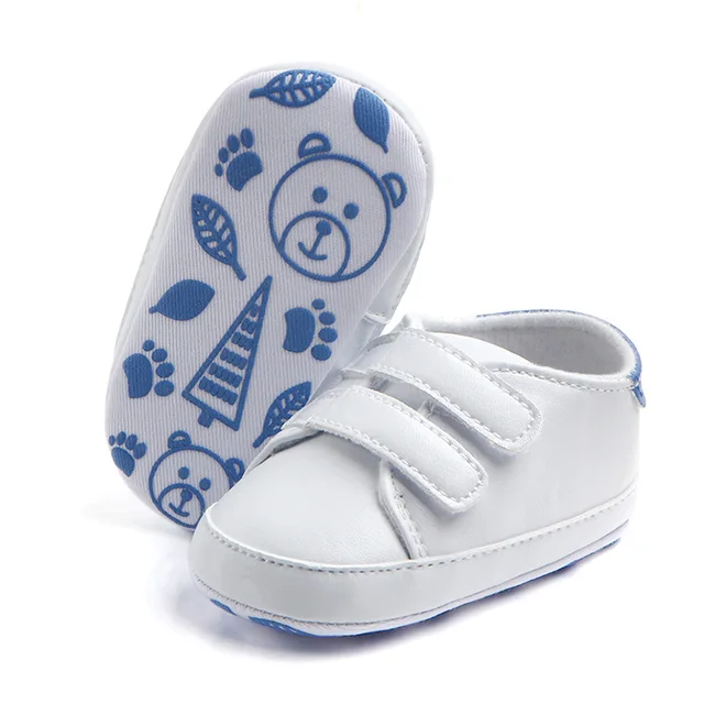 Infant Unisex White-Blue Softsole Shoes