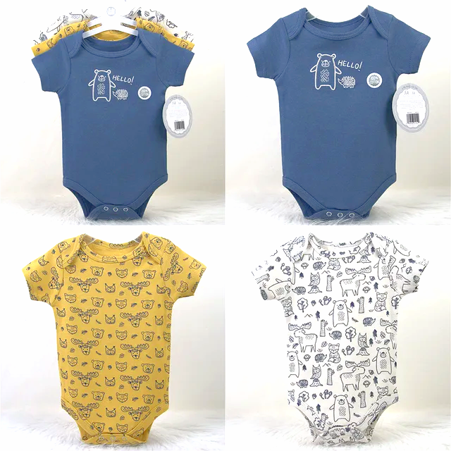 3pc Hello Bear Infant Baby Bodysuit Onesie Set