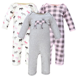 3pc Pink Deer Coverall Set