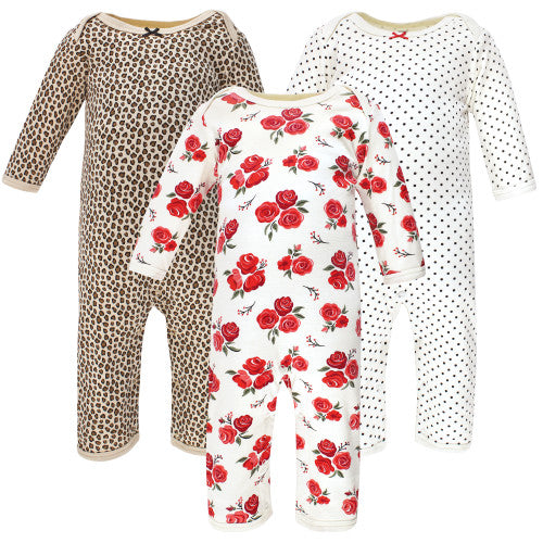 3pc Infant Baby Leopard Coverall Set