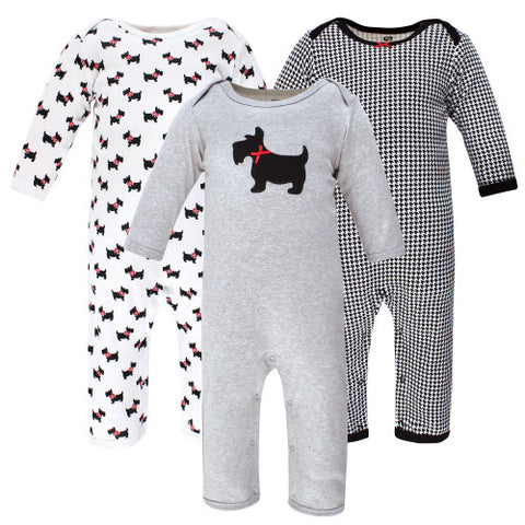 3pc Dog Infant Baby Coverall Sleepsuit Set