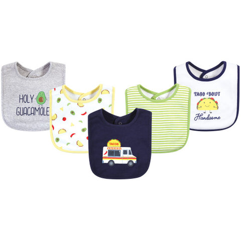 5-piece Avocado Drooler Cotton Bib Set