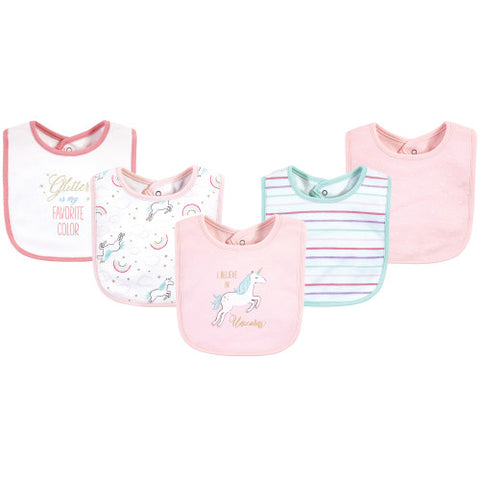 5-piece Unicorn Baby Drooler Bib Set