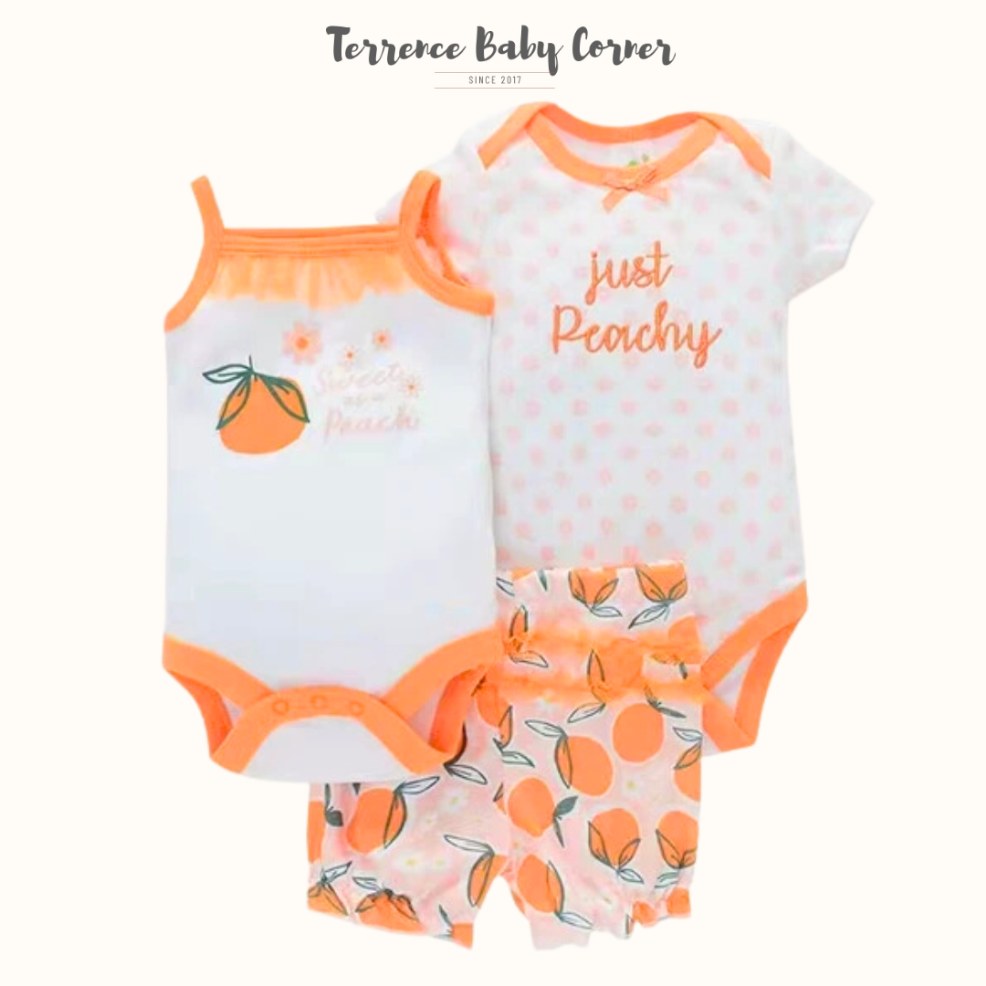 3pc Just Peachy Infant Girl Ootd Set