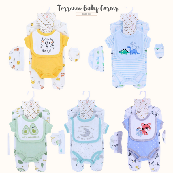 5pc Newborn Baby Boy Clothes Cotton Set