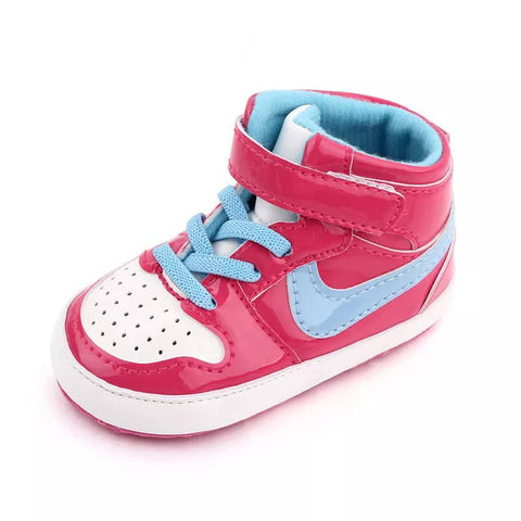 Infant Baby Dark Pink Sneakers High Cut Shoes