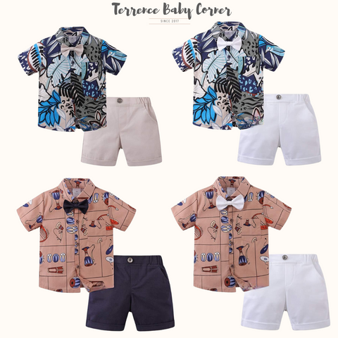 Toddler Kids Casual Polo Terno Set