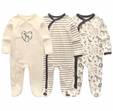 3pc Zebra Unisex Sleepsuit Set