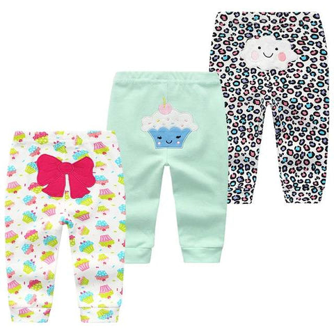 3pc Cupcake Baby Girl Cotton Pants Set