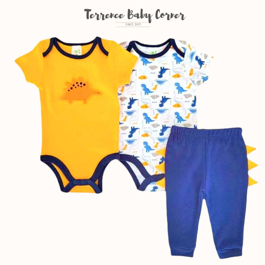 3pc Dinosaur Bodysuit Pants Set