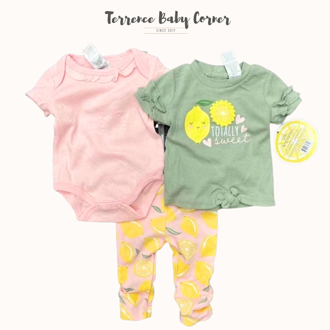 3pc Totally Sweet Bodysuit Tees Pants Set