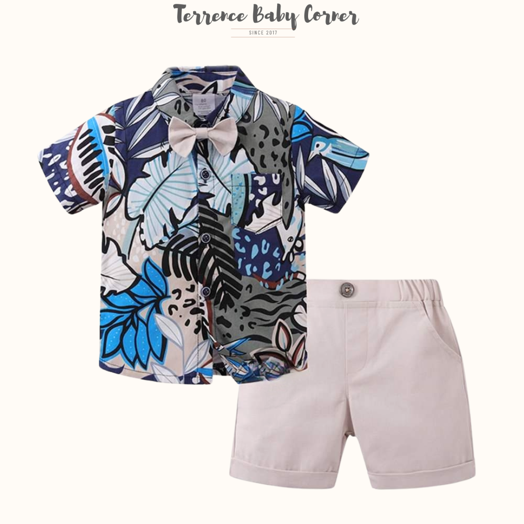 Toddler Kids Casual Polo Terno Set