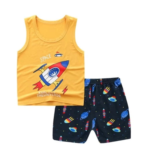 Toddler Kids Orange Dino Sando Terno