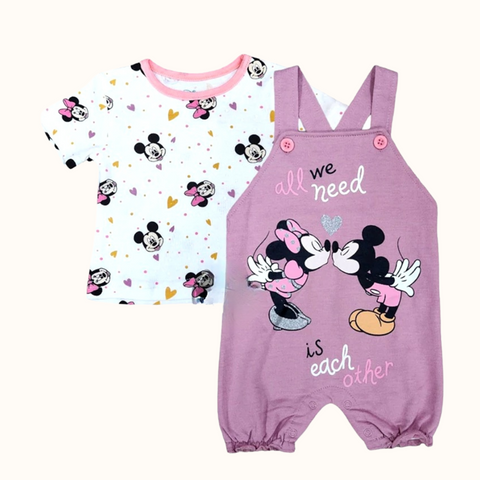 Infant Girl Tees Jumpsuit Purple Set