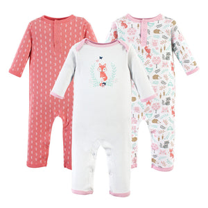 3pc Infant Baby Little Fox Coverall Set