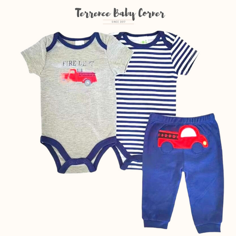 3pc Car Bodysuit Pants Set