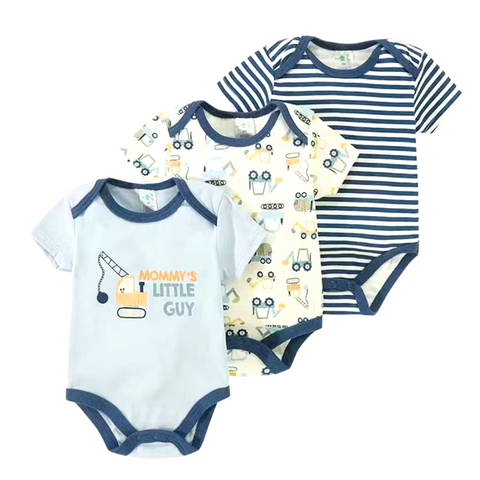 3pc Mommy's Little Guy Truck Bodysuit Set