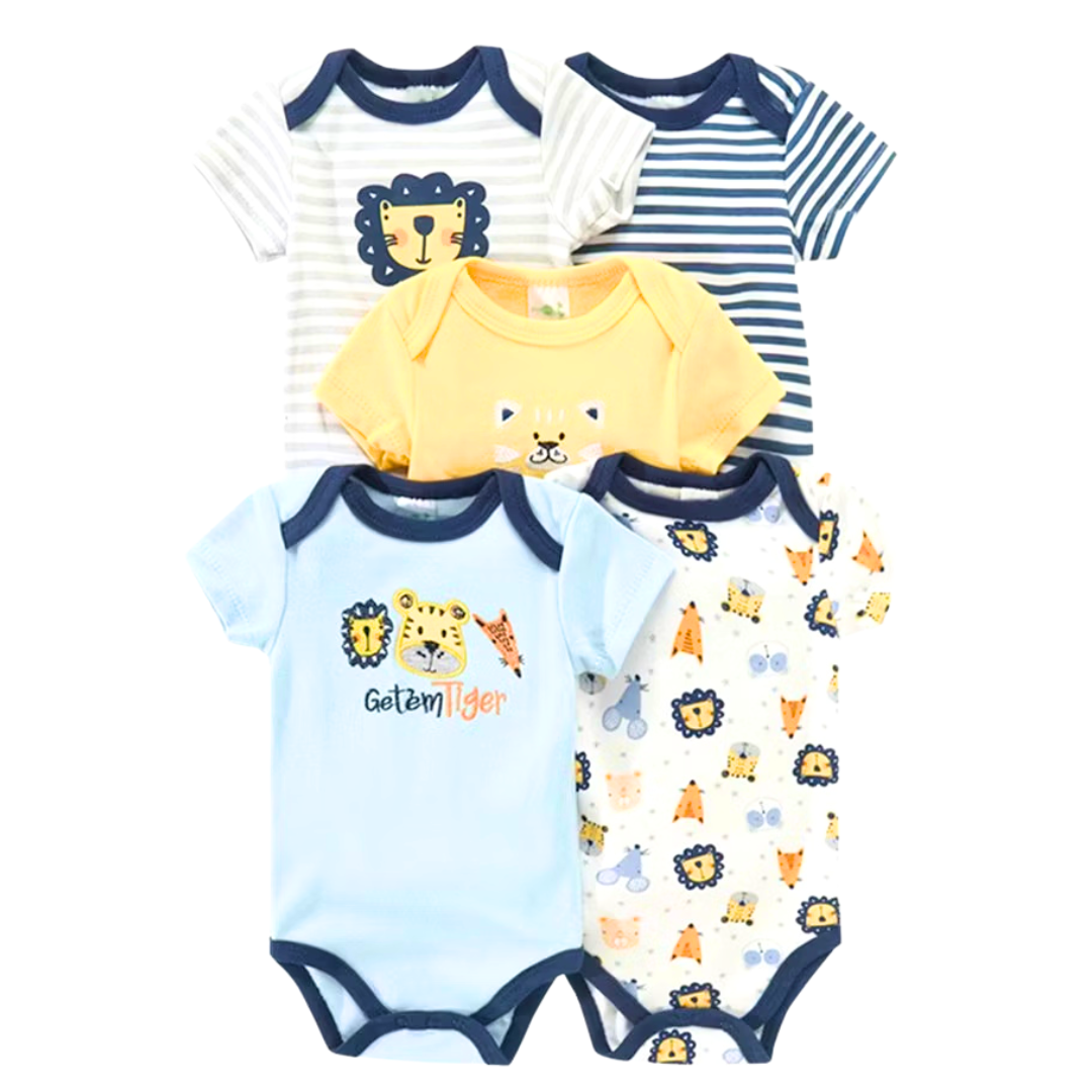 5pc Baby Lion Bodysuit Clothes Set