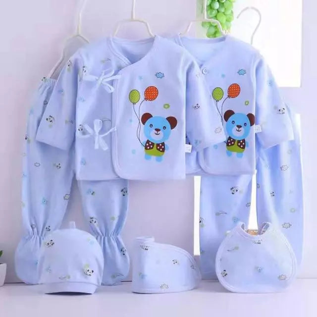 7-in-1 Blue Bear Newborn Clothes Set