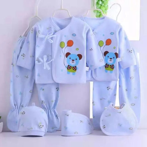 7-in-1 Blue Bear Newborn Clothes Set