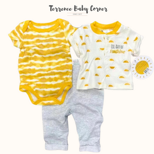 3pc Little Sunshine Bodysuit Tees Pants Set