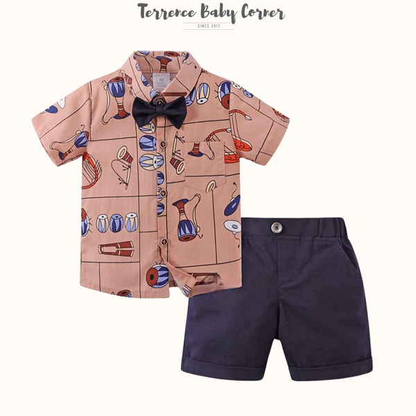 Toddler Kids Casual Polo Terno Set