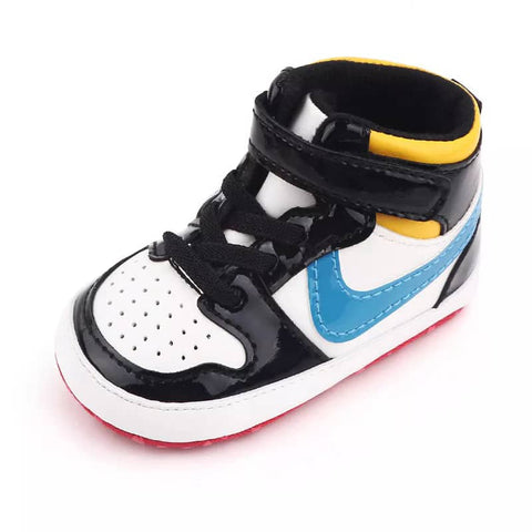 Infant Baby Black Blue Sneaker High Cut Shoes