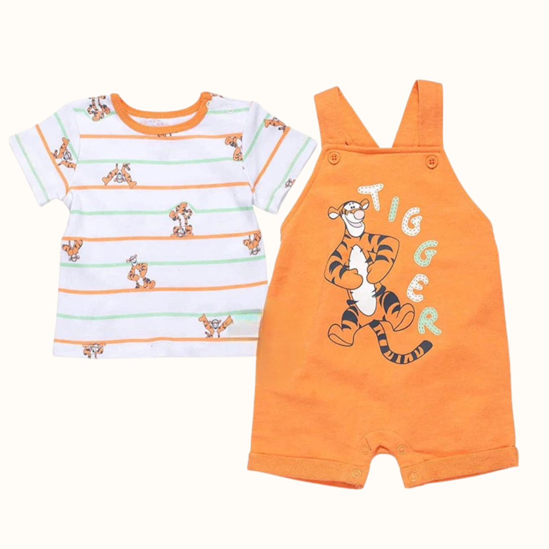 Infant Toddler Tees Jumpsuit Orange Set