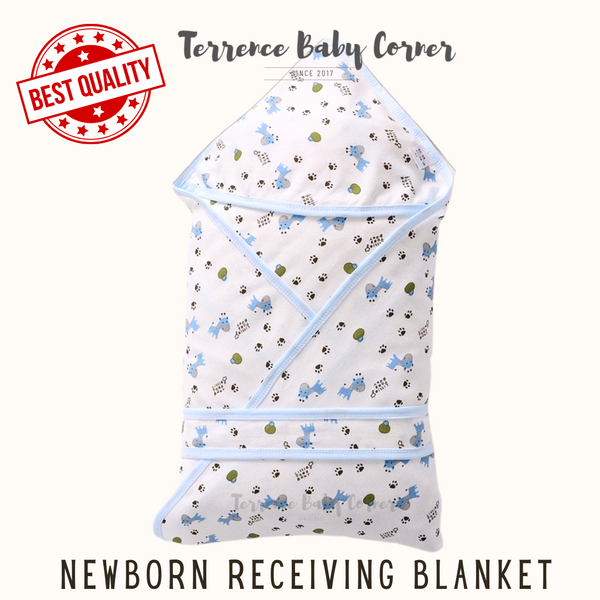 Newborn Receiving Hooded Swaddle Blanket