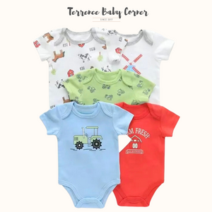 5pc Truck Baby Boy Bodysuit Set