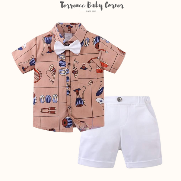 Toddler Kids Casual Polo Terno Set