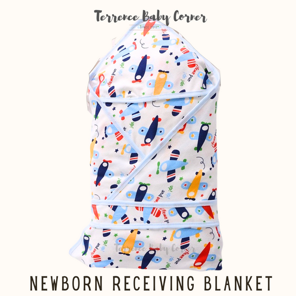 Newborn Receiving Hooded Swaddle Blanket