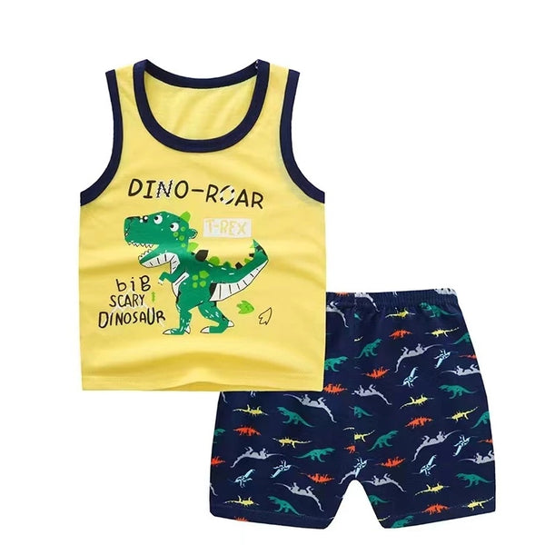 Toddler Kids Orange Dino Sando Terno