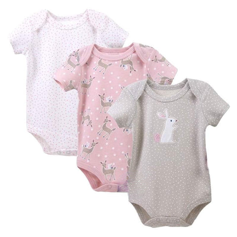 3pc Infant Girl Bunny Bodysuit Set