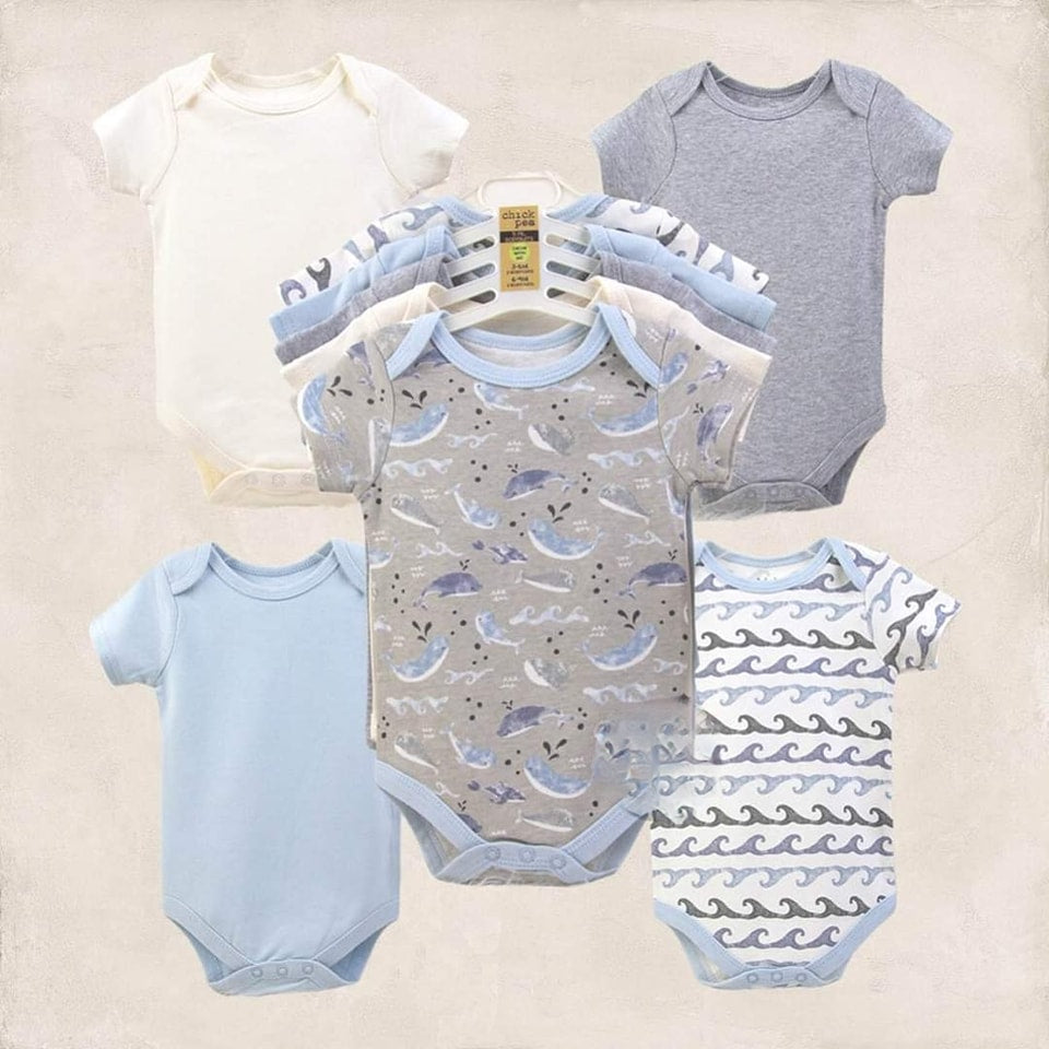 5pc Dolphin Baby Bodysuit Set