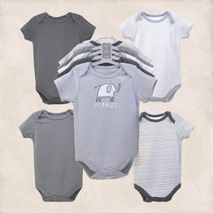 5pc Elephant Gray Bodysuit Set