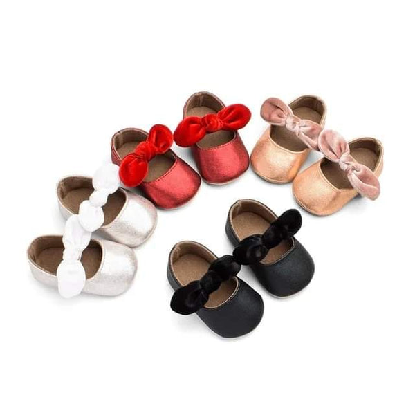 Infant Girl Glitter Ribbon Shoes