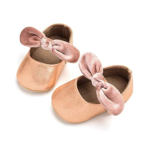 Infant Girl Glitter Ribbon Shoes