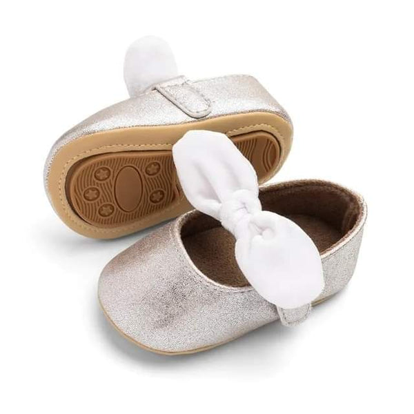 Infant Girl Glitter Ribbon Shoes